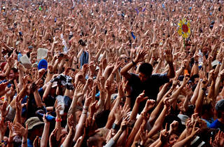 Glastonbury crowd.