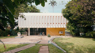 Vertical louvres on the sides of Scott House, Accra