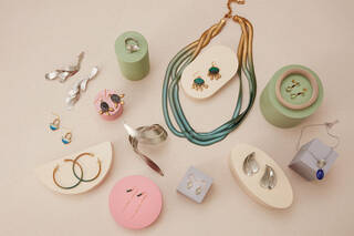 Silver and gem stone necklaces and earrings